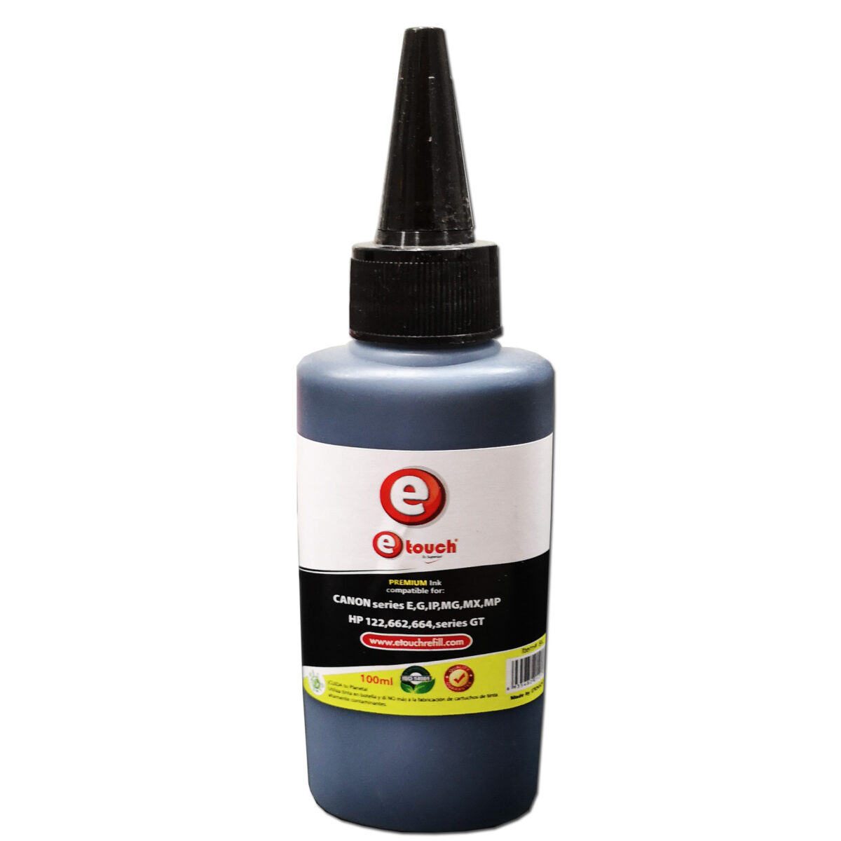 TINTA ETOUCH UNIVERSAL NEGRO 100ML Tinta Universal Canon & Hp 100 ml Black - Imagen 1
