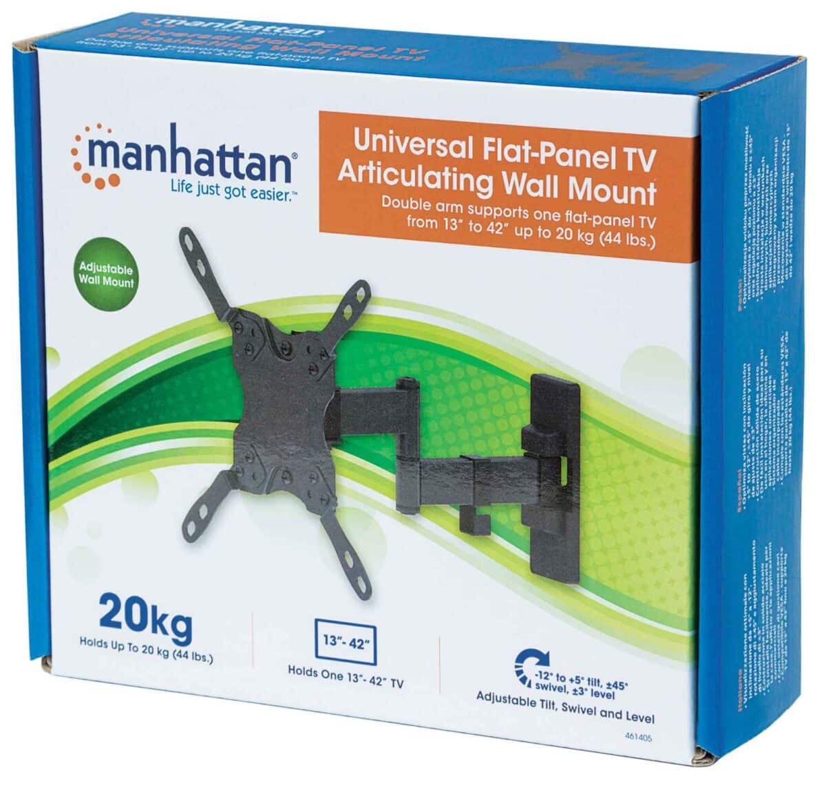Bracket articulado universal para TV de pantalla plana Manhattan 13″ a 42″ - Imagen 6