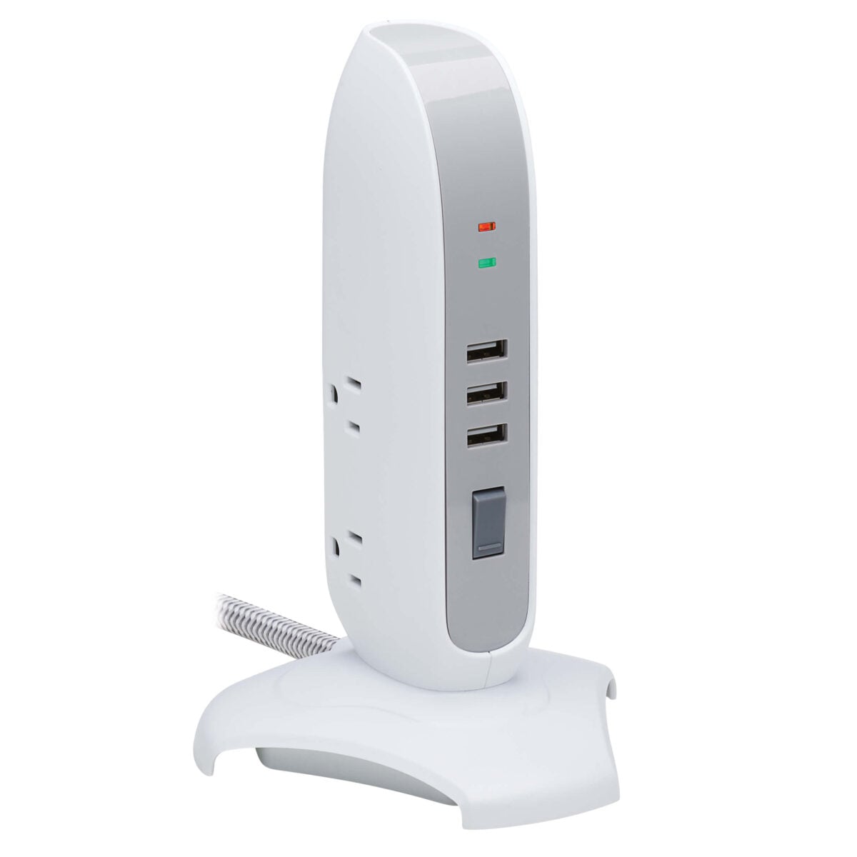 Protector contra sobretensiones Torre de 5 Tomacorrientes x3 Puertos USB - Imagen 1