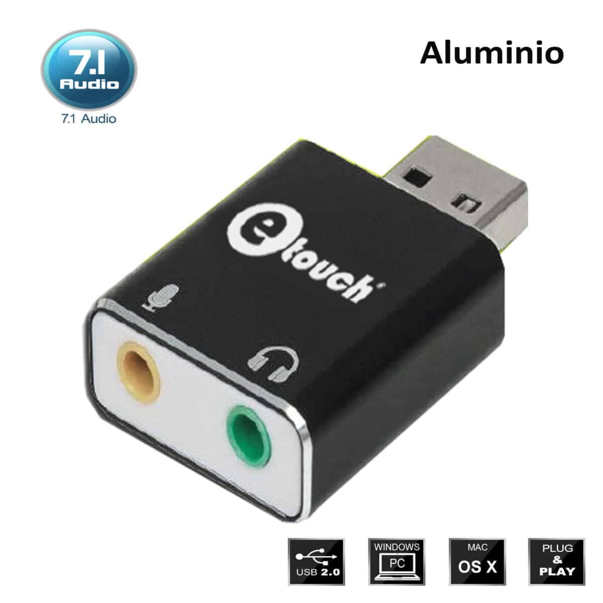 Adaptador De Audio y Micrófono Vía Puerto USB en Aluminio® - Imagen 1