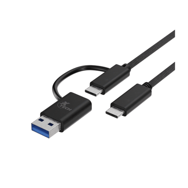 Cable adaptador 2 en 1 USB-C® a USB-C® con dongle USB-A 2.0
