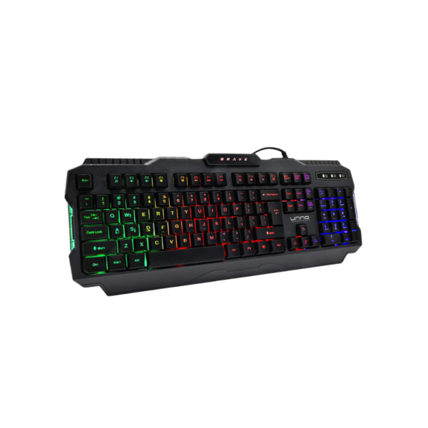 Teclado Gaming Brave - Alámbrico Unno Tekno USB Negro - Inglés