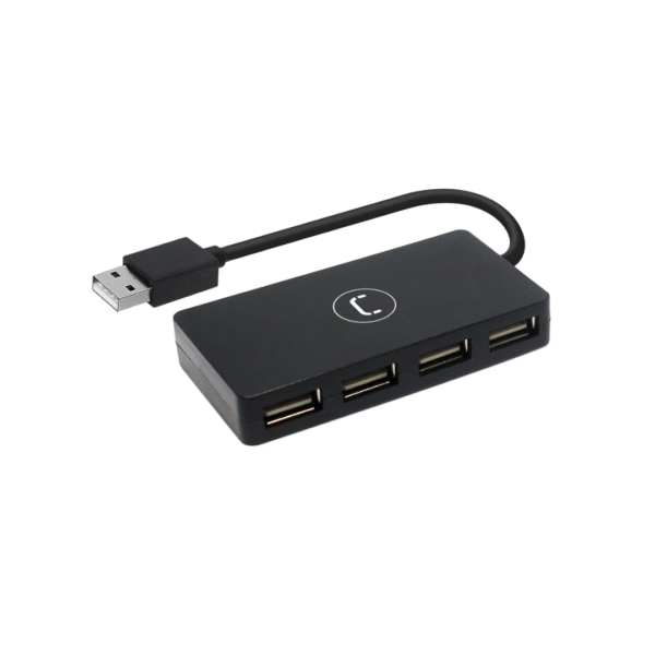 Hub Unno Tekno 4 Puertos USB 2.0 Negro