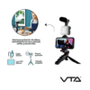 Trípode para Celular VTA+ Luz Led + Micrófono 3.5mm Negro - Imagen 3