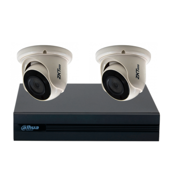 COMBO 2 CÁMARAS METÁLICAS 1080P 20m IR ZKTeco 500GB