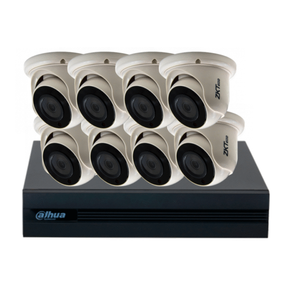 COMBO 8 CÁMARAS METÁLICAS 1080P 20m IR ZKTeco 1TB