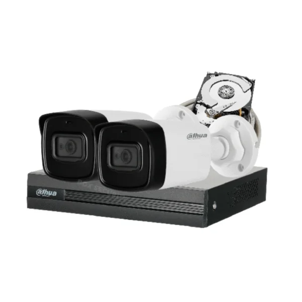 COMBO 2 CÁMARAS 1080P 80M IR CON AUDIO 500GB