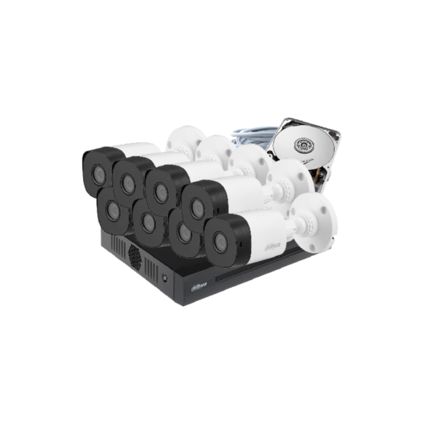 COMBO 8 CÁMARAS 1080P 20M IR METALICAS 1TB