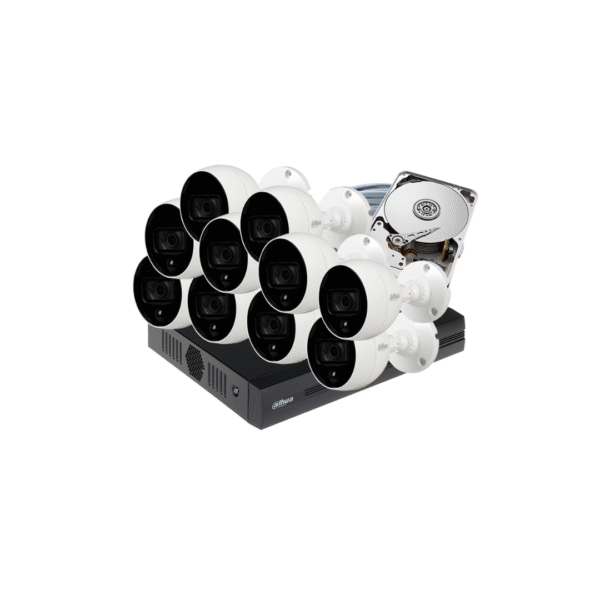 COMBO 10 CÁMARAS 1080P 20M IR DISUASIÓN ACTIVA 1TB
