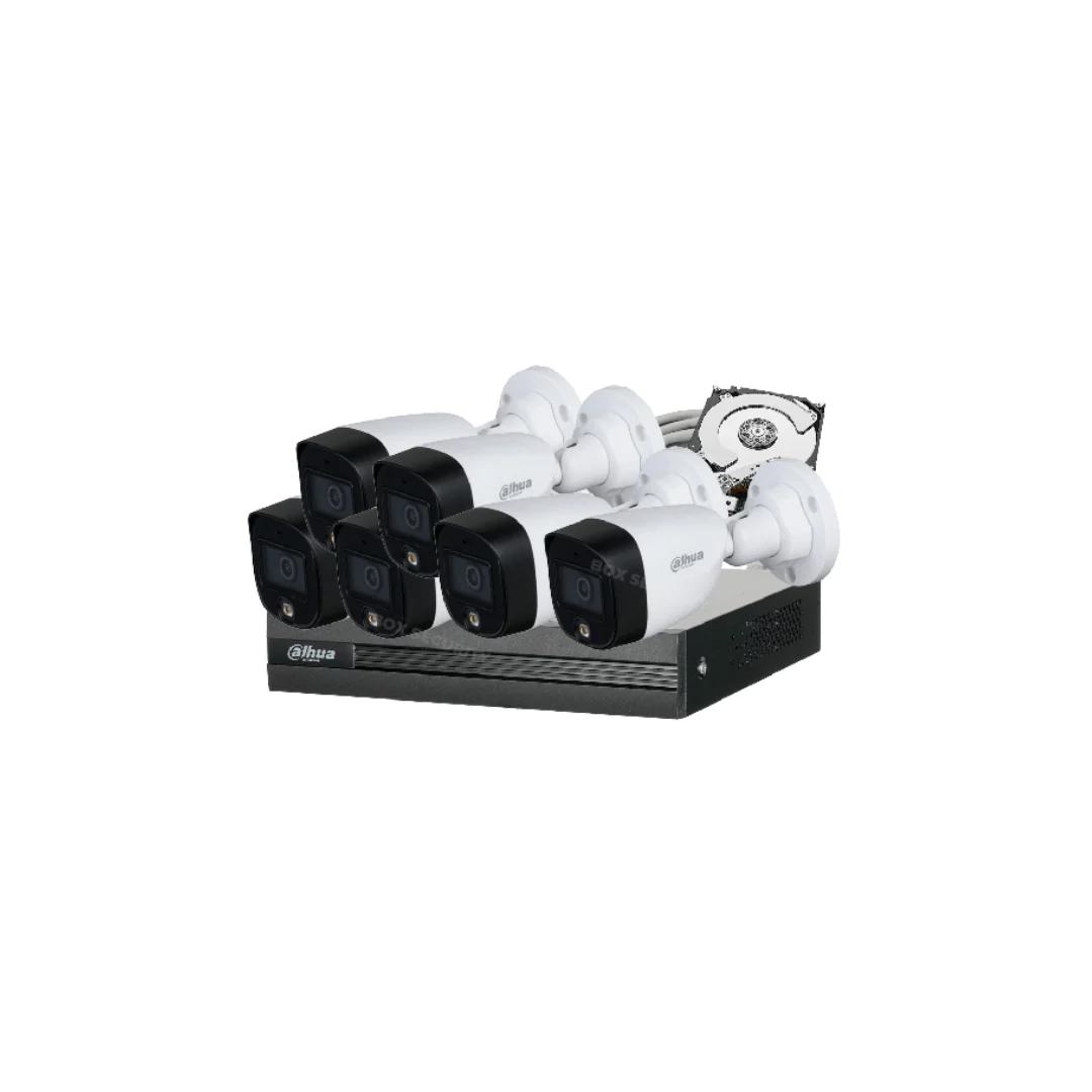COMBO 6 CÁMARAS 5MP 20M IR FULL COLOR CON AUDIO 1TB - Imagen 1