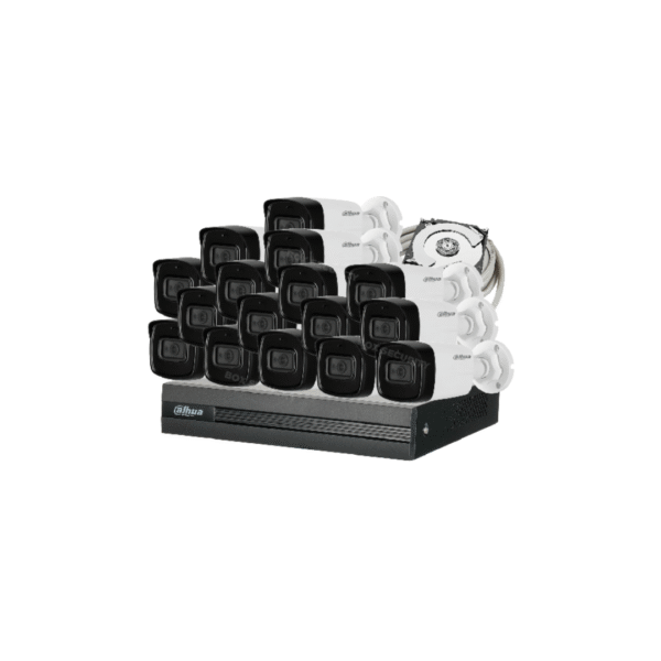 COMBO 16 CÁMARAS 5MP 80M IR CON AUDIO 1TB