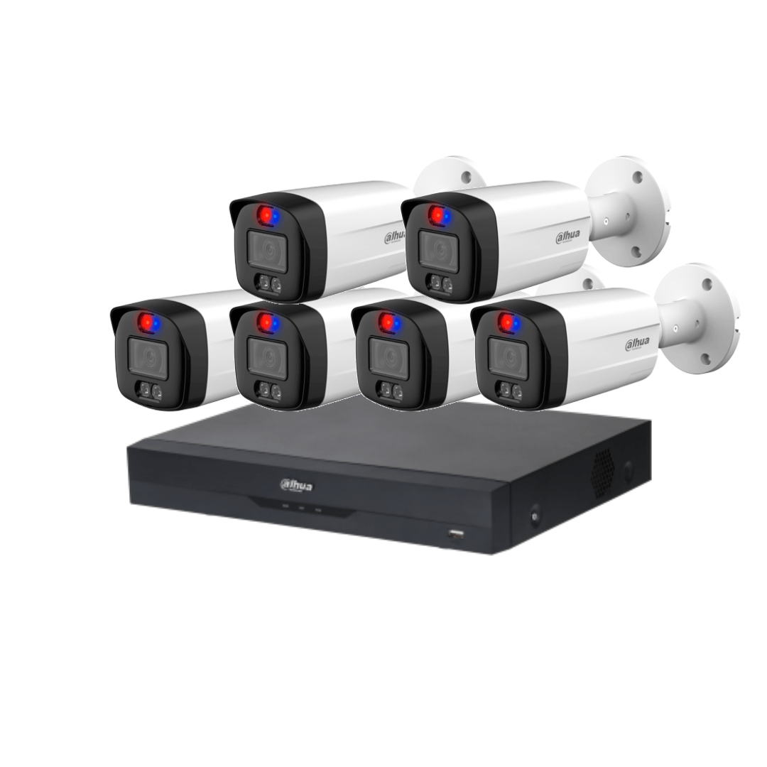 COMBO 6 CÁMARAS 5MP 40M IR WIZSENSE ACCION DISUASIVA Y MICROFONO