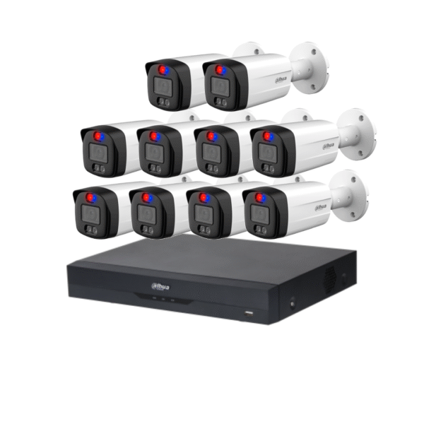 COMBO 10 CÁMARAS 5MP 40M IR WIZSENSE ACCION DISUASIVA Y MICROFONO