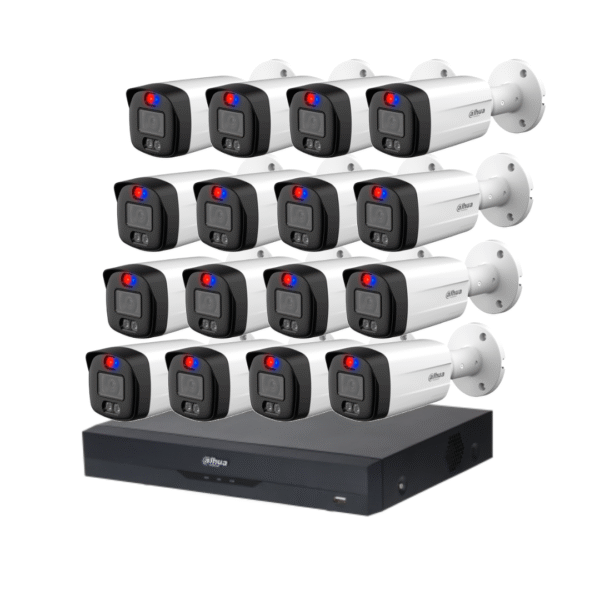 COMBO 16 CÁMARAS 5MP 40M IR WIZSENSE ACCION DISUASIVA Y MICROFONO