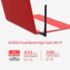 Adaptador USB inalámbrico de banda dual de alta ganancia AC650 - Imagen 3