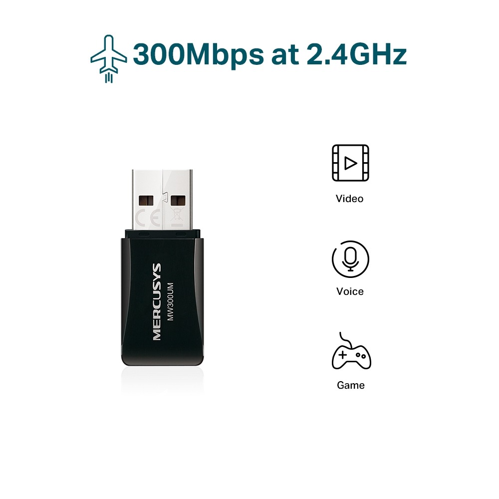 MW300UM Mini Adaptador USB Inalámbrico N300 - Imagen 2
